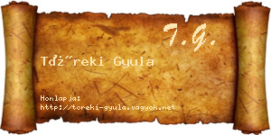 Töreki Gyula névjegykártya