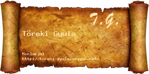 Töreki Gyula névjegykártya