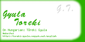 gyula toreki business card